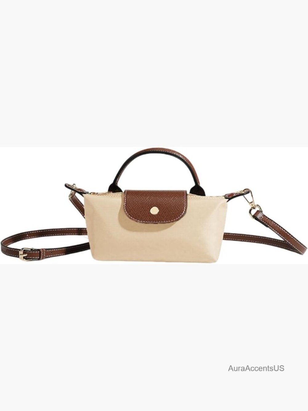 Mini Crossbody Bag - Quilted Nylon Handbag with Adjustable Strap